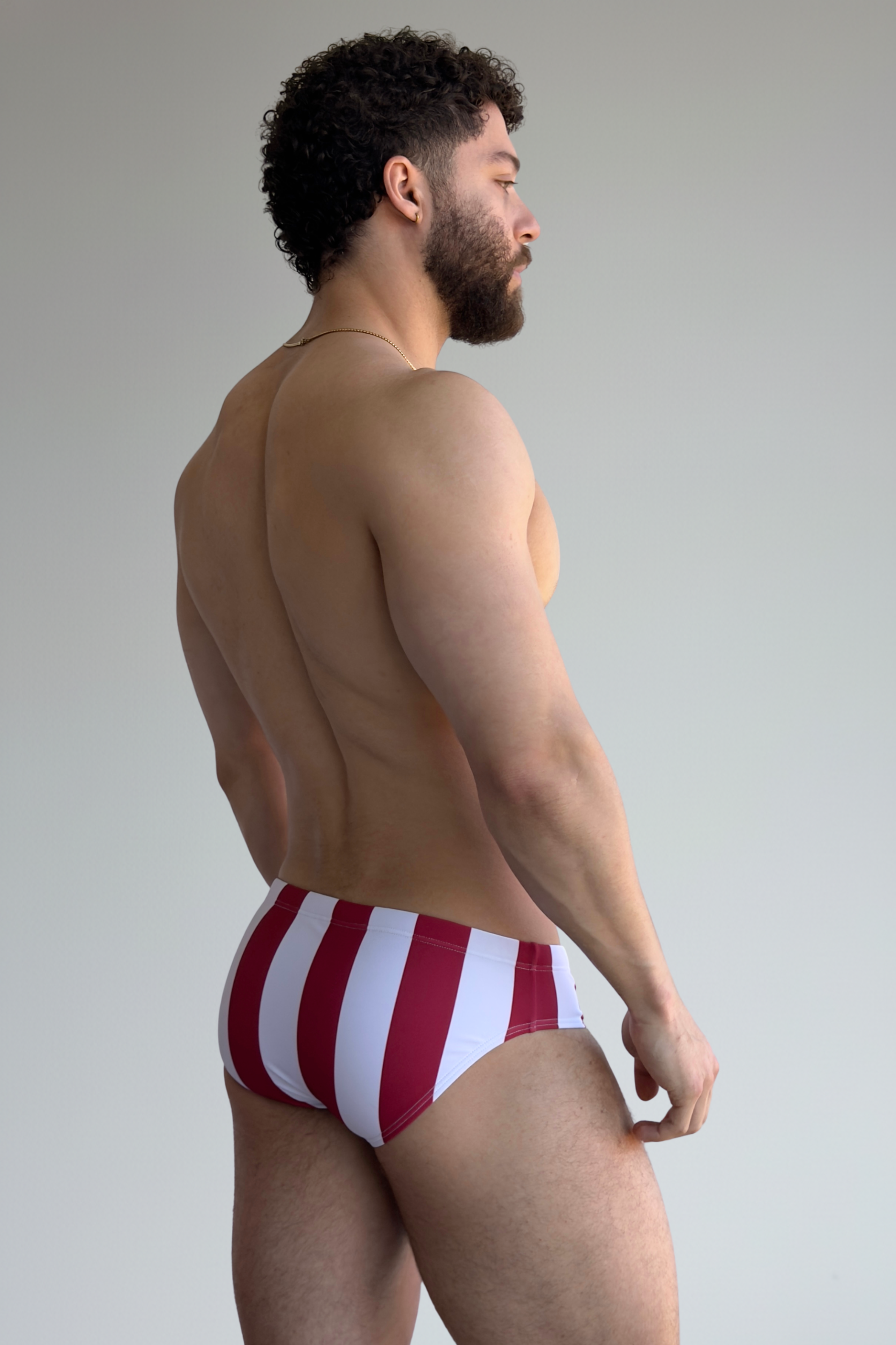 stripe swim brief - sangría