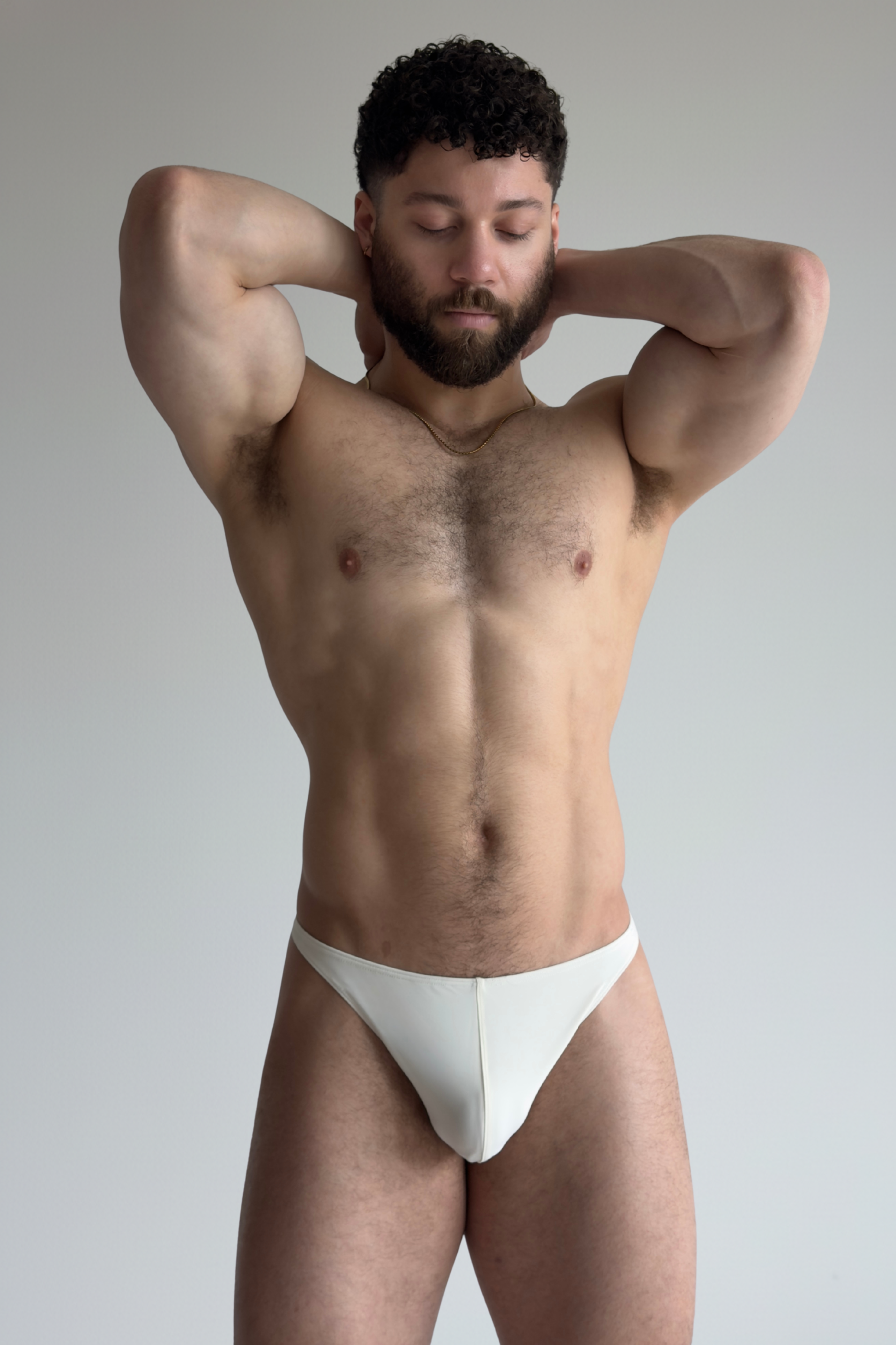 swim thong - ivory