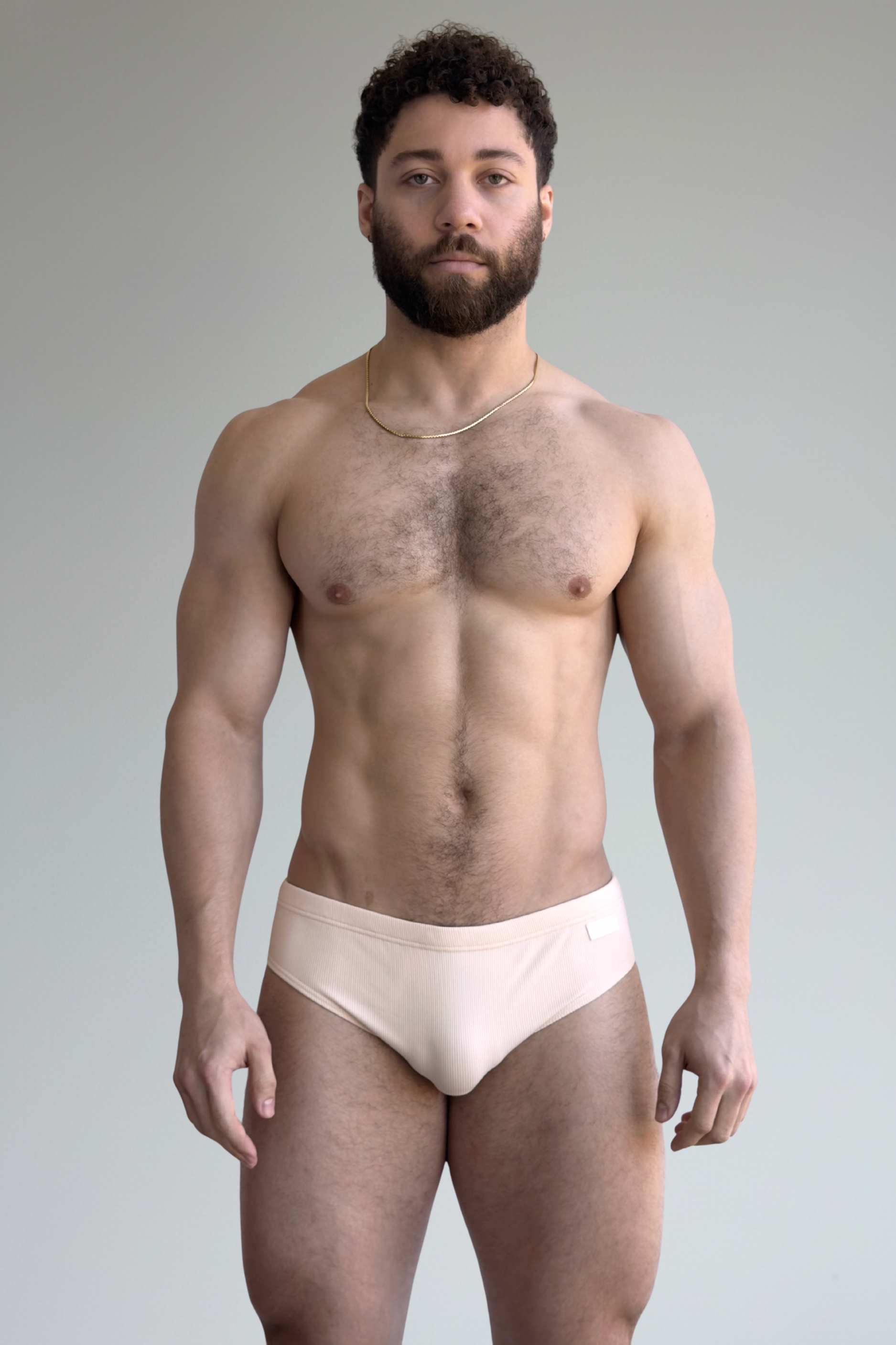 riviera rib swim brief - linen