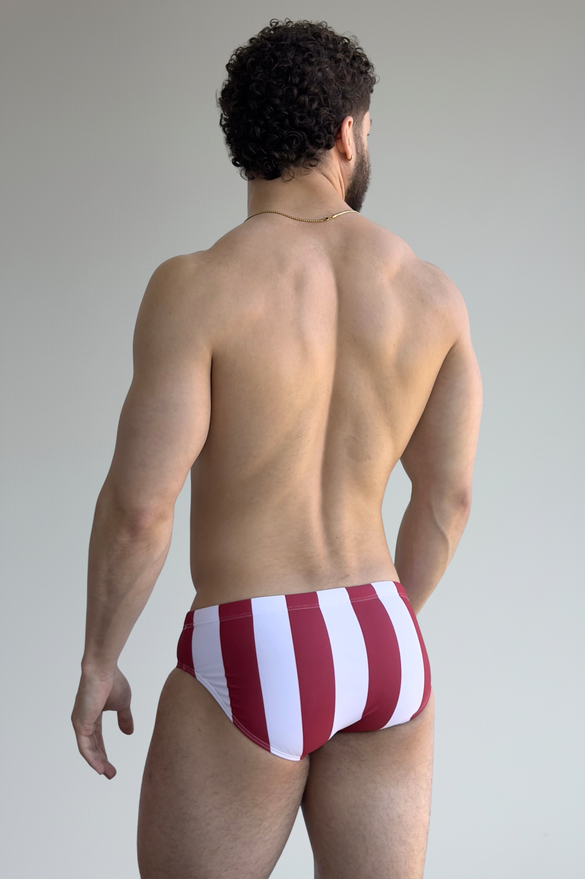 stripe swim brief - sangría