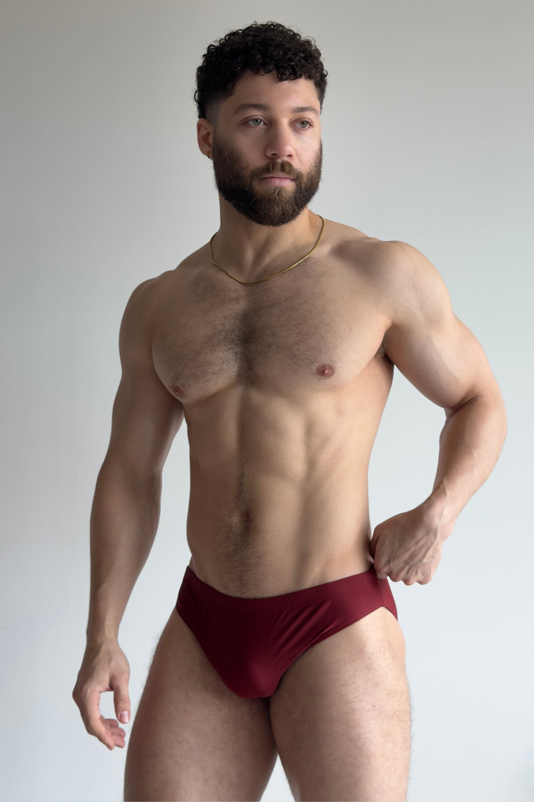 hip swim brief - burgundy