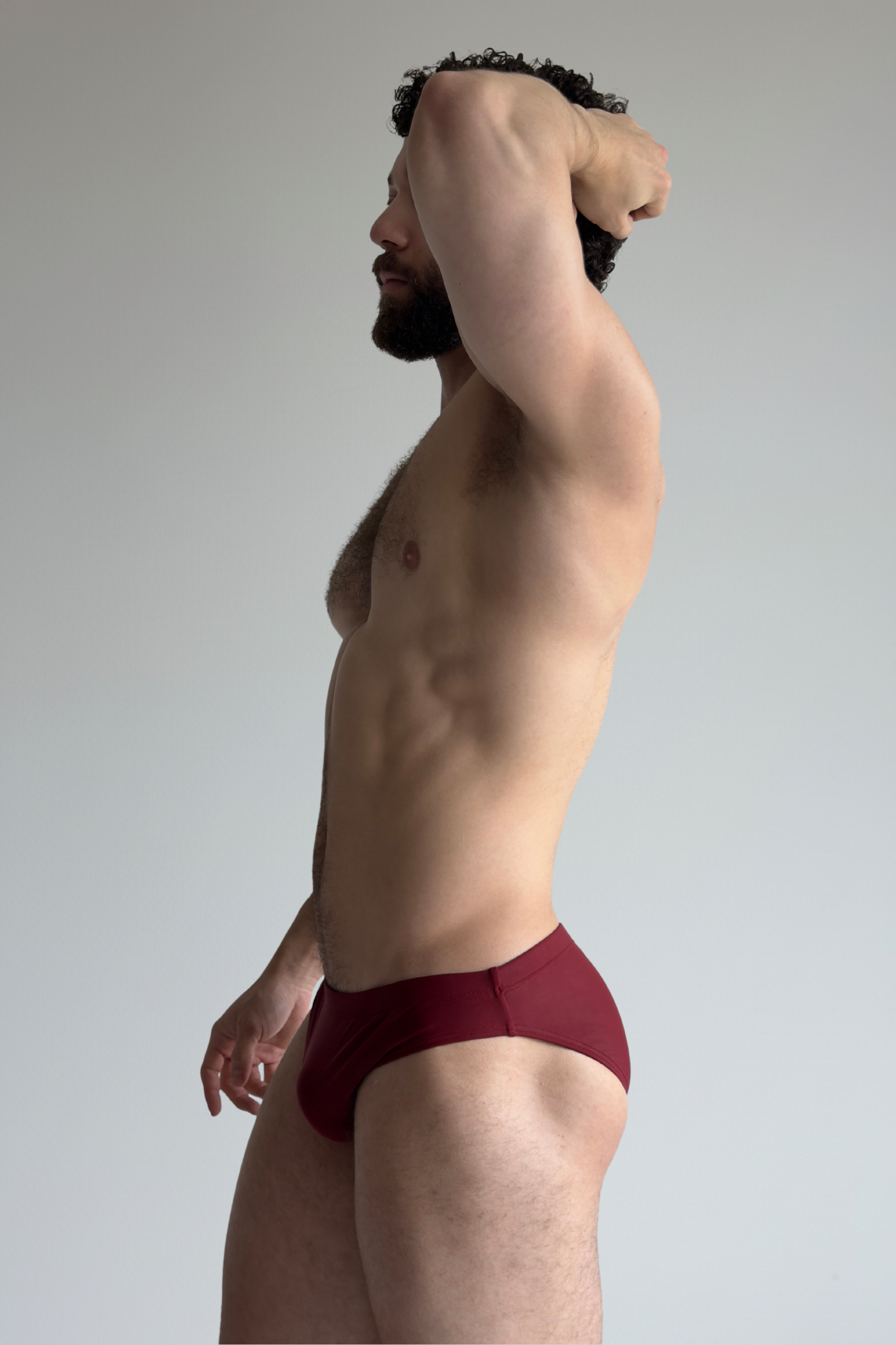 hip swim brief - burgundy