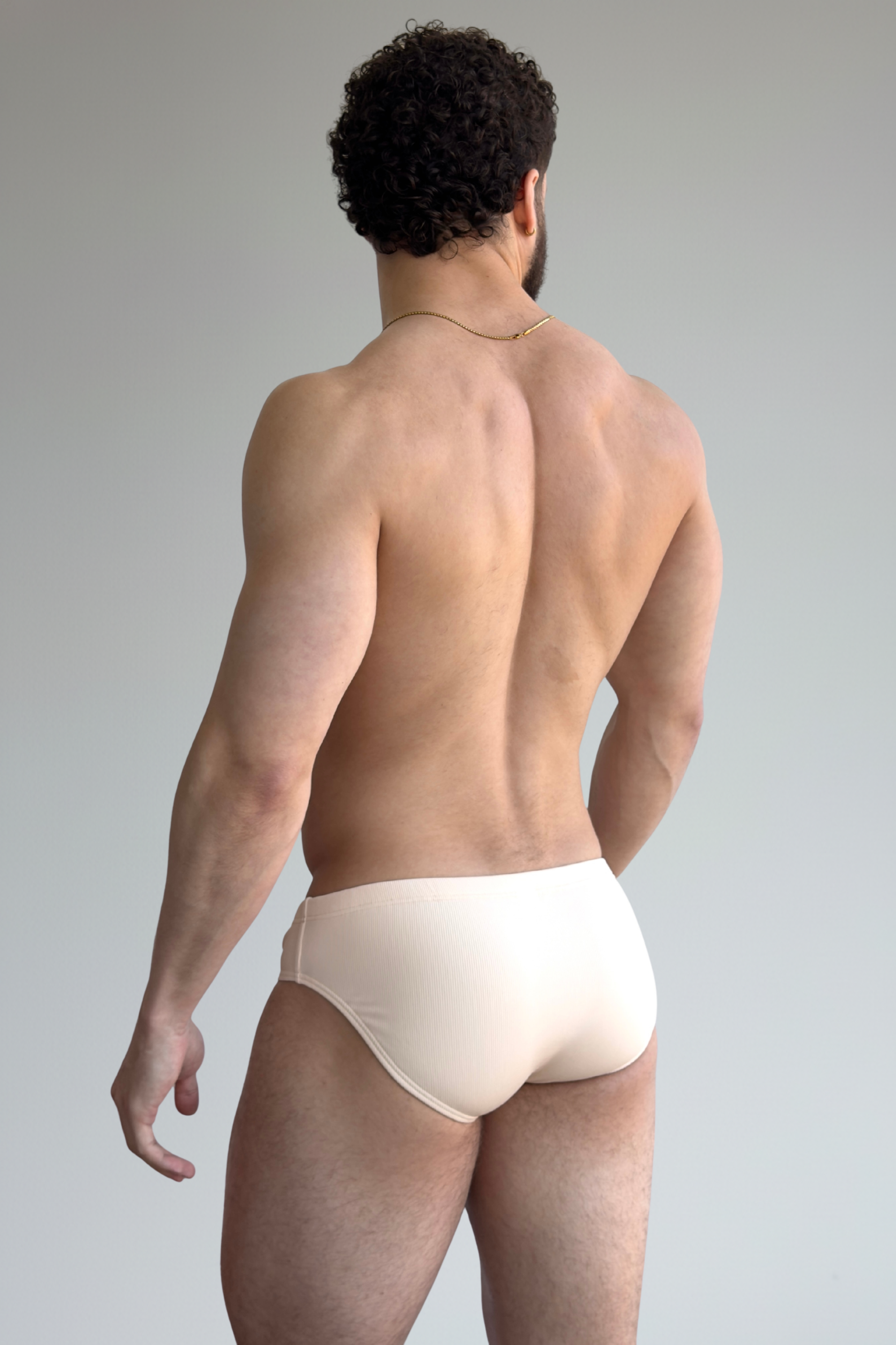 riviera rib swim brief - linen